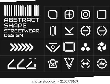 abstract shapes for streetwear designs, this set is for cyber, future, and geometric themed ones