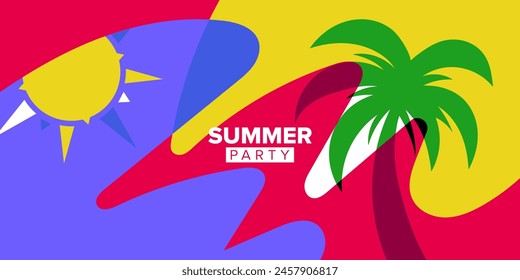 abstract shapes summer party background collection