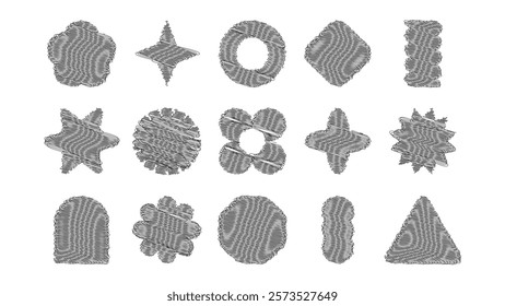Abstract shapes and textured geometric patterns