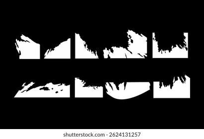 Formas e texturas abstratas traçados de pincel branco