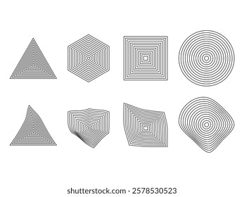 abstract shapes topography line pattern design vector illustration on transparent background