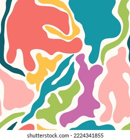 Abstract Shapes, Trendy Boho Colorful Seamless Pattern