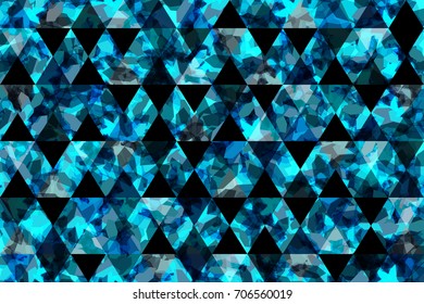 Abstract shapes triangle background. Geometric texture. Teal. Turquoise. Blue water abstract. Trendy vector background for web design, wallpapers, fashion design or printed products.