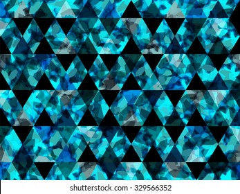 Abstract shapes triangle background. Water blue geometric texture. Trendy vector background can be used for web design, textures and fashion textile fabric, cases, printed products.
