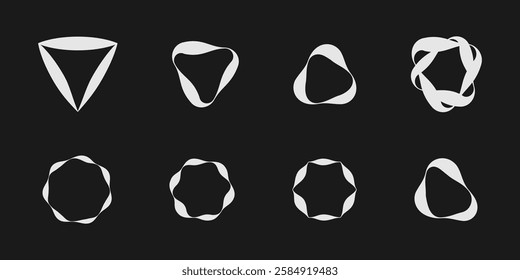 Abstract shapes. Vector shapes in dark background.