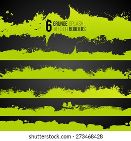 Abstract shapes, vector grunge drawn splashes collection. Grunge brushes. Vintage design elements. Grunge texture. Acid color. 
