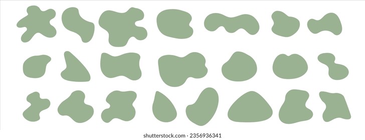Abstract Shapes Vector Material Set. Simple amoeba blob irregular form set.