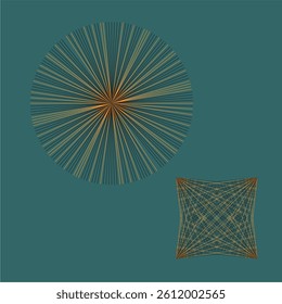 Abstract shapes and vibrant color are a composition of two design elements.