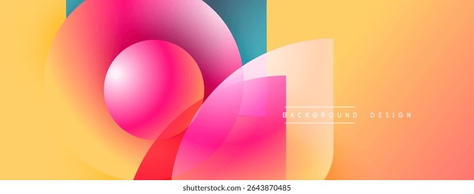 Abstract shapes, vibrant colors blend. Pink, yellow, teal create dynamic composition. Modern design feels energetic, playful.