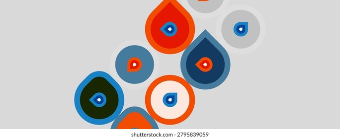 Abstract shapes, vibrant colors, eye motifs. Composition suggests protection, warding off negativity. Modern design, simple forms.