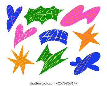 Abstract Shapes Vibrant Colors. A striking collection of abstract shapes featuring bold patterns, vibrant colors, and dynamic designs, perfect for modern, playful, and creative projects