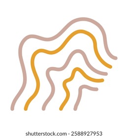 Abstract Shapes wavy flowing lines artistic expressive design