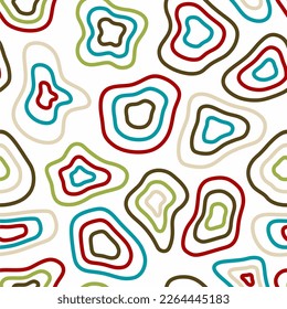 Formas abstractas. Líneas onduladas. Los círculos de distorsión. Papel envuelto, textil, tela, impresión. Elementos africanos y exóticos. Colores de vida silvestre.