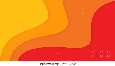 abstract shapes of yellow background waves, vector illustration