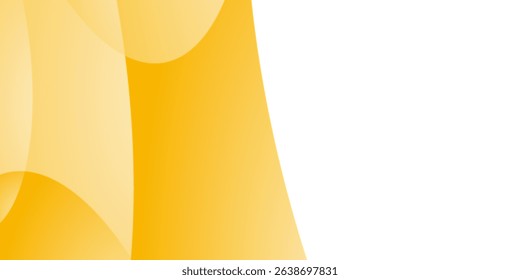 Abstract shapes in yellow frame an area of white. The wavy shapes evoke a sense of motion.