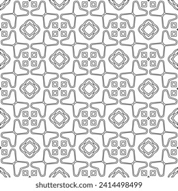 Abstract shapes.Patterns from lines.White wallpaper. Vector graphics for design, textile, decoration, cover, wallpaper, web background, wrapping paper, fabric, packaging. Repeating pattern.