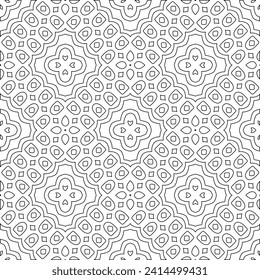 Abstract shapes.Patterns from lines.White wallpaper. Vector graphics for design, textile, decoration, cover, wallpaper, web background, wrapping paper, fabric, packaging. Repeating pattern.