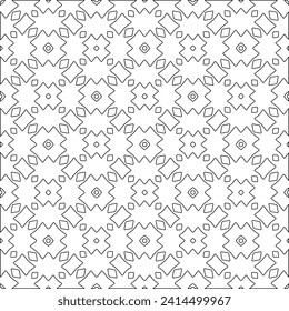 Abstract shapes.Patterns from lines.White wallpaper. Vector graphics for design, textile, decoration, cover, wallpaper, web background, wrapping paper, fabric, packaging. Repeating pattern.