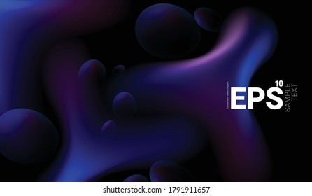 Abstract Shapes/Rounded Object Colorful Gradient Modern Background. Minimalist Creative Design Concept.