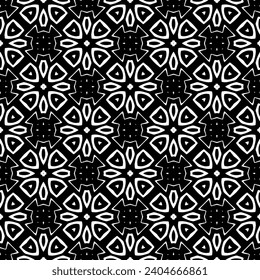 Abstract Shapes.Vector Seamless Black and White Pattern.Design element for prints, decoration, cover, textile, digital wallpaper, web background, wrapping paper, clothing, fabric, packaging, cards.
