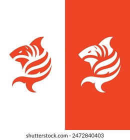 Abstract Shark Emblem for Dynamic Brand Identity