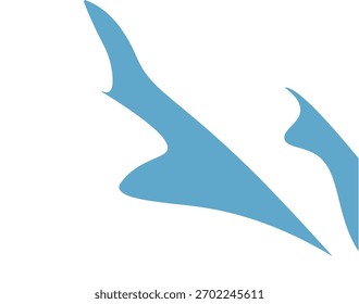 Abstract shark fin shapes in a clean vector style. Simplified marine forms create a dynamic composition. Cartoon vector illustration.