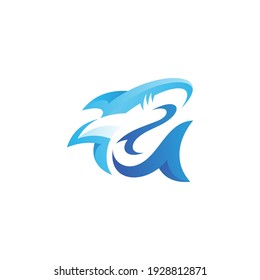 Abstract Shark Fish Mascot Logo