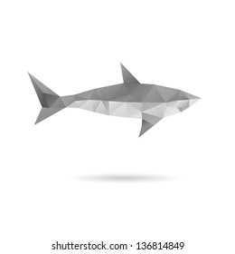 Abstract shark isolated on a white backgrounds