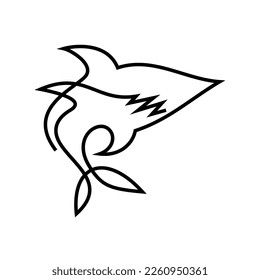 abstract shark line art illustration