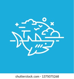 Abstract shark logo in vector for your business. fish, vector animal illustration