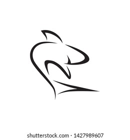 abstract shark, vector logo icon