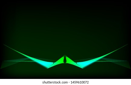 Abstract sharp angular shape on a black background, template for logo, cover, space for text or design.