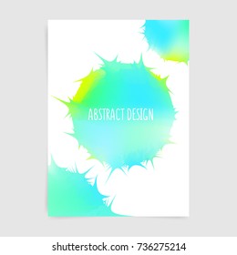 Abstract sharp design, vector colorful poster with watercolor circles