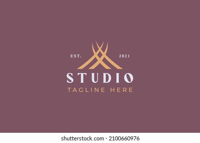 Logotipo de letra afilada abstracta M 