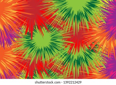 abstract sharp rounded colorful flower background
