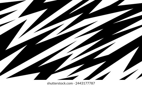  Abstract sharp seamless pattern with zigzags, arrows and triangles. Wavy geometric lightning background for covers or textile print. Sharp, chaotically scattered zigzag arrows.