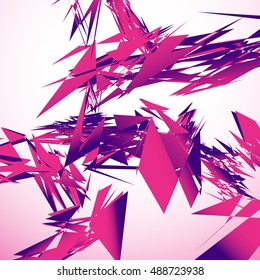Abstract shattered digital art with random edgy shards. Digital art abstract illustration