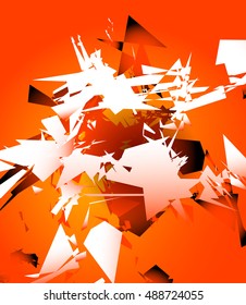 Abstract shattered digital art with random edgy shards. Digital art abstract illustration