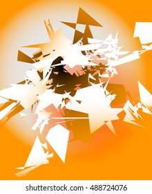 Abstract shattered digital art with random edgy shards. Digital art abstract illustration