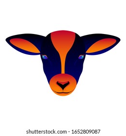 Abstract sheep head background. Sheep portrait for design birthday card, veterinarian clinic poster, pet shop sale advertising, bag or t-shirt print etc.