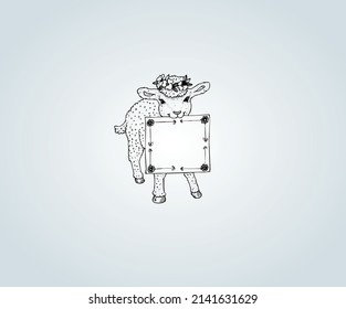 Abstract sheep with shading techniques for illustration