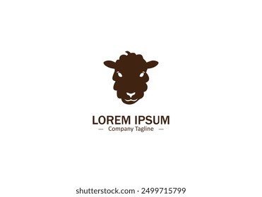 Abstract Sheep Silhouette Icon Vector for Modern Pet Logo Design
