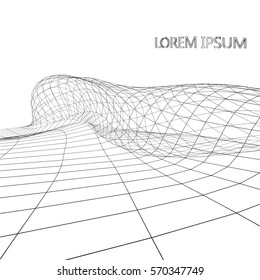 Abstract shell of complex geometric shapes. Background for architectural works.