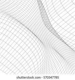 Abstract shell of complex geometric shapes. Background for architectural works.