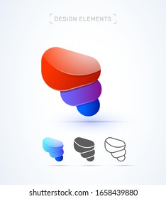 Abstract shell logo design collection. Can be used for branding, application icon, corporate identity sign.