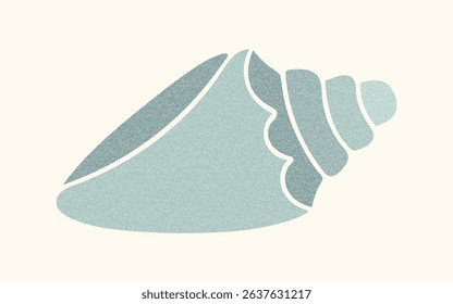 Abstract shell in natural organic geometric shape with grain texture. Beach ocean element for summer themes, marine pattern, interior print, label, logo, icon, coastal wall art