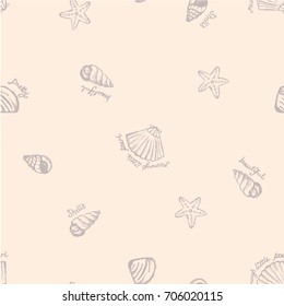 abstract shell ornaments. Hand drawn illustration