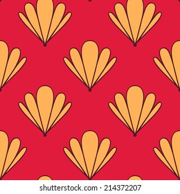 Abstract Shell Seamless Pattern. Vector Repeating Illustration