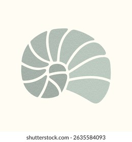 Ícone de silhueta de forma de shell abstrata com textura. Forma orgânica de concha. Ótimo para marca de natureza, gráficos de verão, embalagem de cosméticos naturais, decoração costeira, embalagem ecológica, logotipo, impressão interior