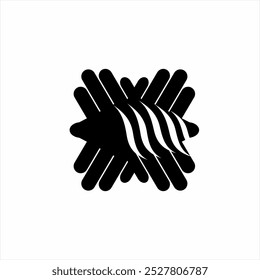 Abstract shell silhouette illustration logo design.